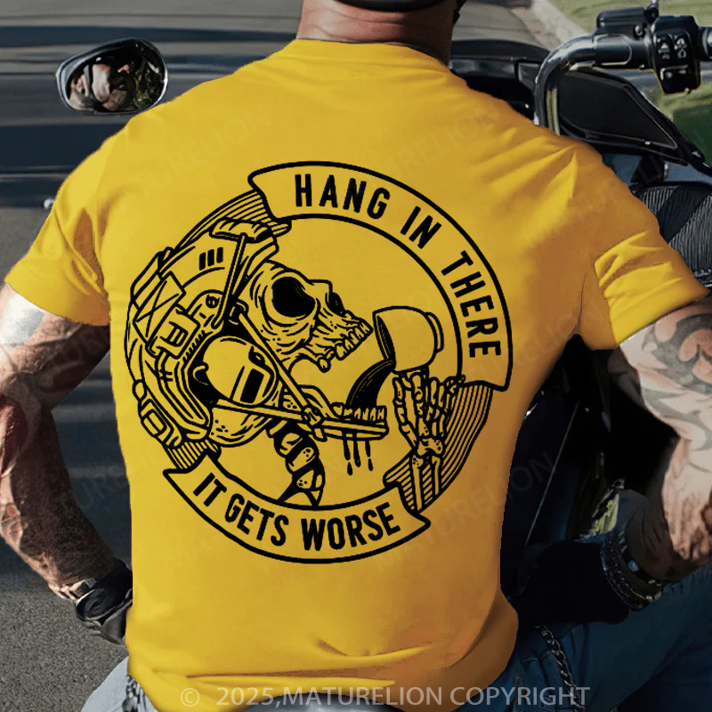 Maturelion Men's T-shirt Hang in There Cotton T-shirt