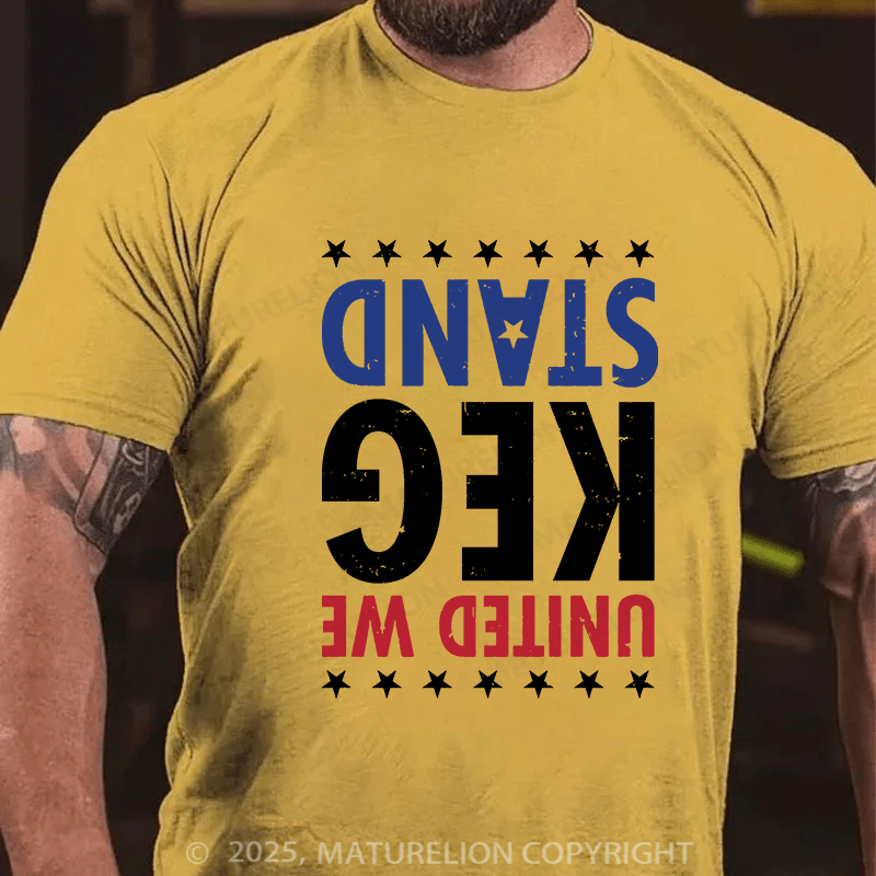 Maturelion Men's T-shirt United We Keg Stand Cotton T-shirt