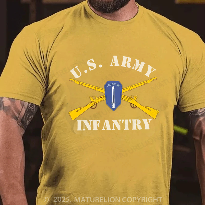 Maturelion Men's T-shirt U.S. Army Infantry Cotton T-shirt
