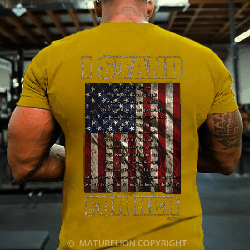 Maturelion Men's T-shirt I Stand  For Her Cotton T-shirt