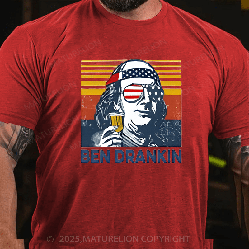 Maturelion Men's T-shirt Funny Franklin T-Shirt  Cotton T-shirt
