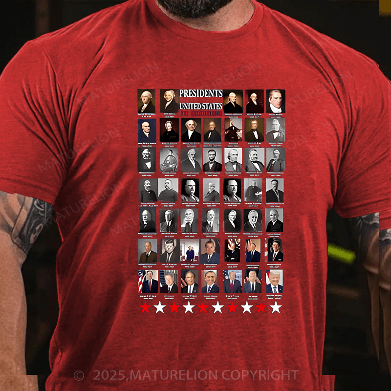 Maturelion Men's T-shirt Presidents Cotton T-shirt