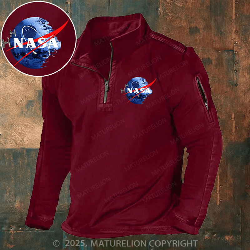 Maturelion Men's Henley shirt Inspired Guava Iguana Death Star Graphic Henley shirt