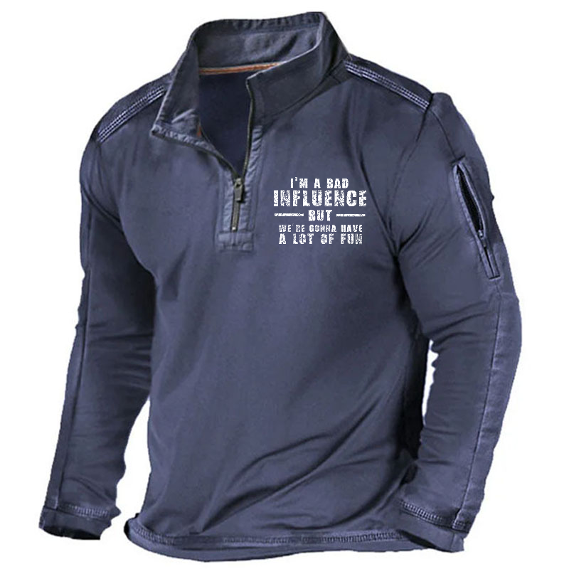Maturelion Men's Henley Shirt I'm A Bad Influence But We're Gonna Have A Lot Of Henley Shirt
