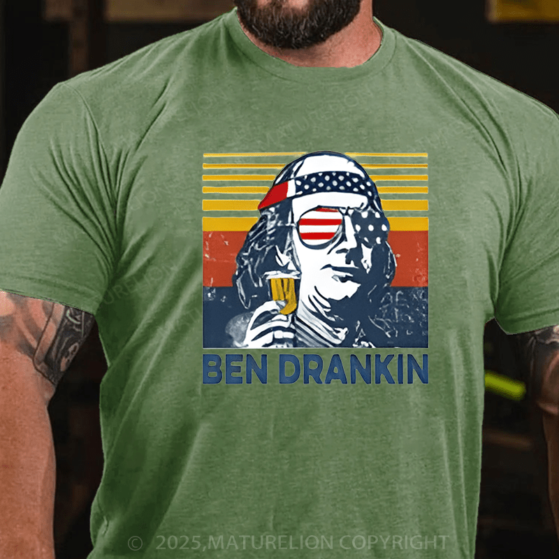 Maturelion Men's T-shirt Funny Franklin T-Shirt  Cotton T-shirt