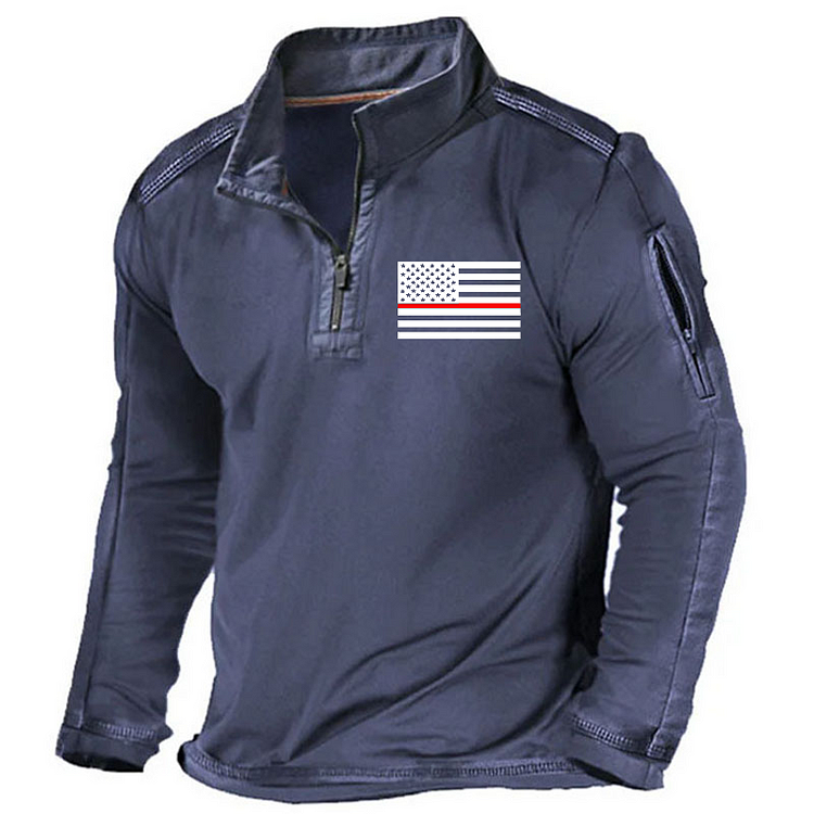 Maturelion Men's Henley Shirt US Flag Print Freedom Henley Shirt