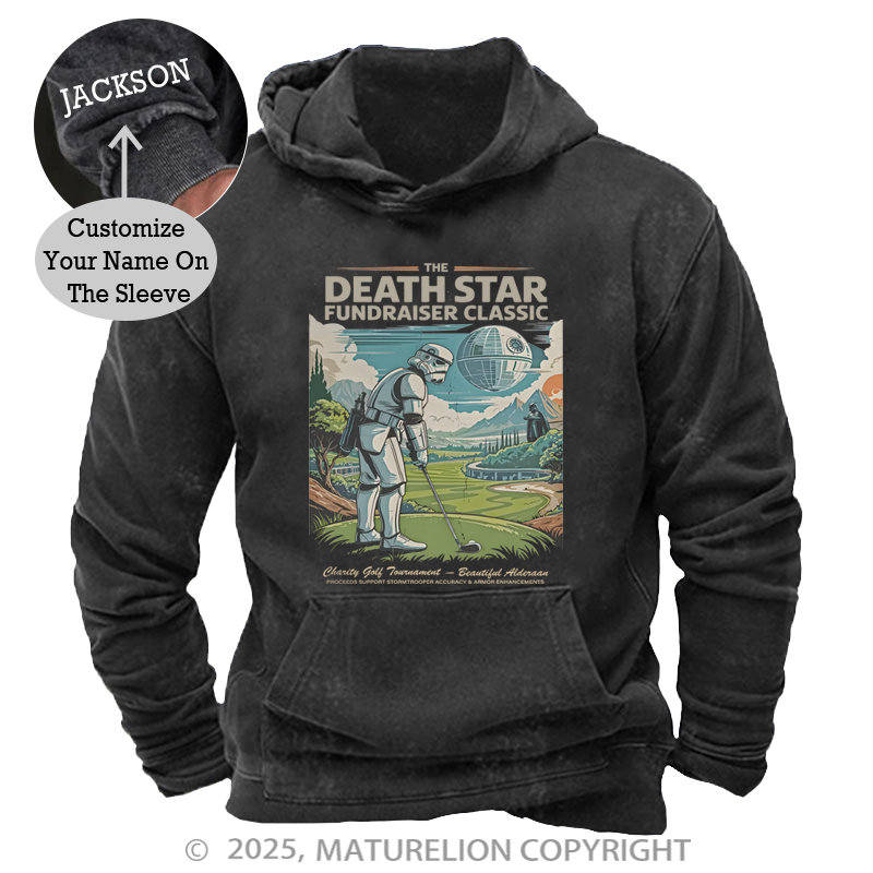 Maturelion Men's Hoodie The Death Star Fundraiser Classic Washed Hoodie