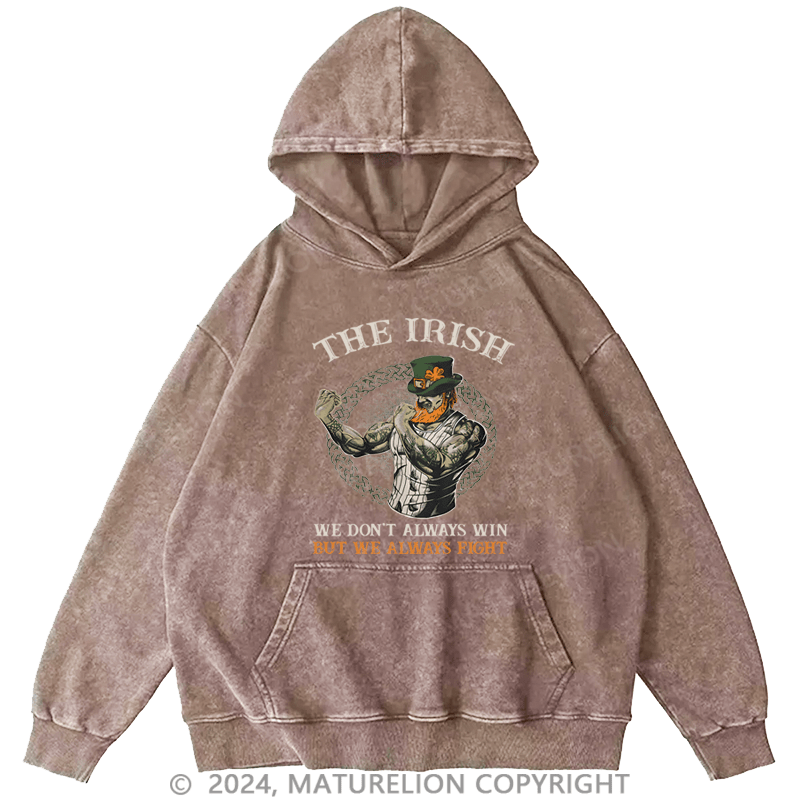 Maturelion St Patrick's Hoodie  Fighting Irish Washed Hoodie