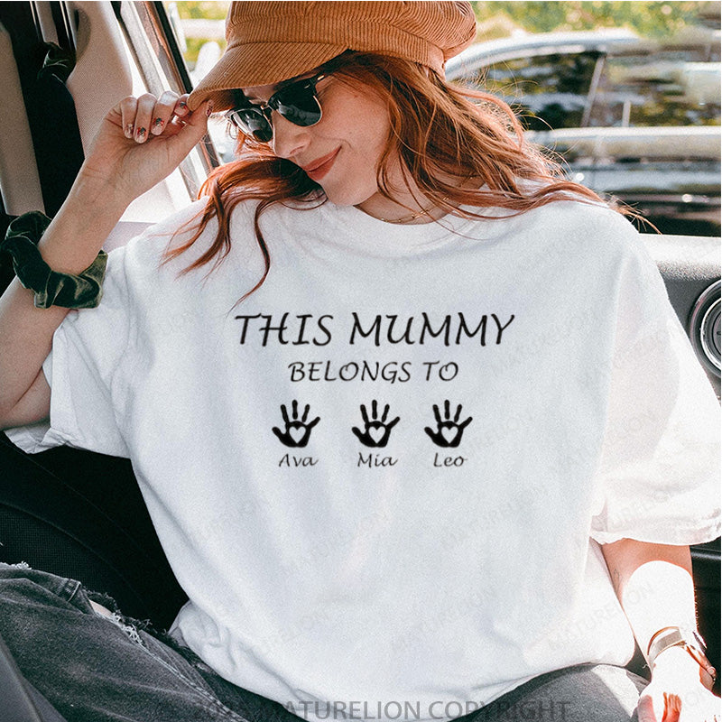 Maturelion Women's T-shirt This Mummy Belongs Cotton T-shirt