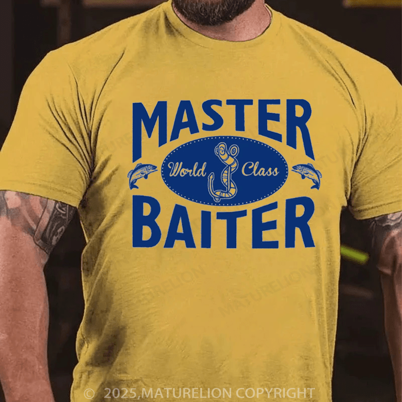 Maturelion Men's T-Shirt Master Baiter Cotton T-Shirt
