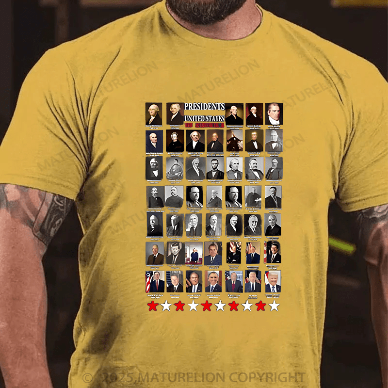 Maturelion Men's T-shirt Presidents Cotton T-shirt