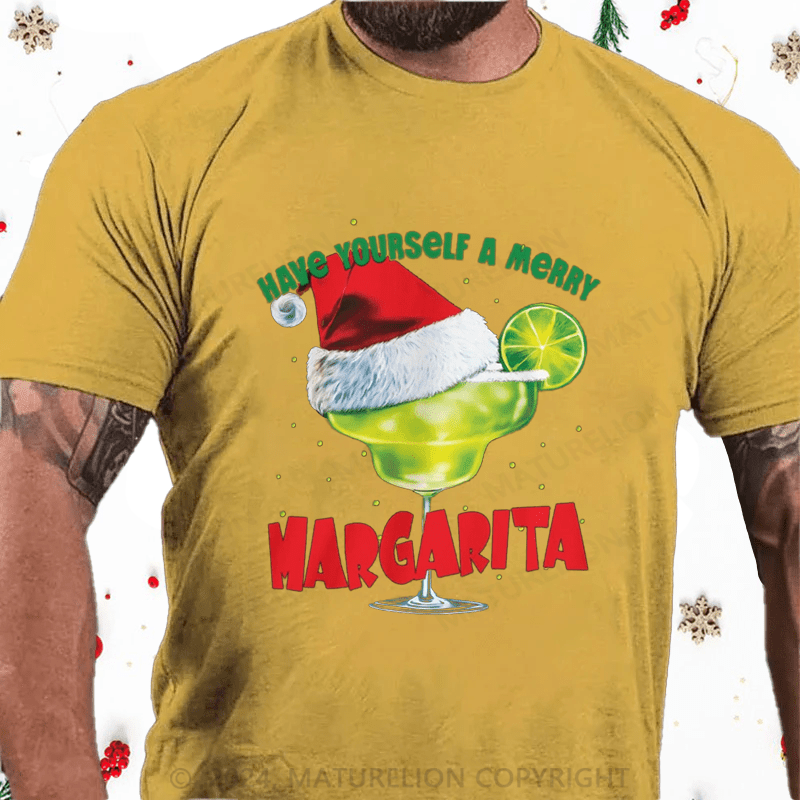 Maturelion Christmas T-Shirt Have Yourself a Merry Margarita Christmas T-Shirt