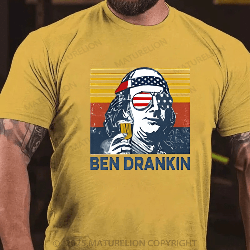 Maturelion Men's T-shirt Funny Franklin T-Shirt  Cotton T-shirt