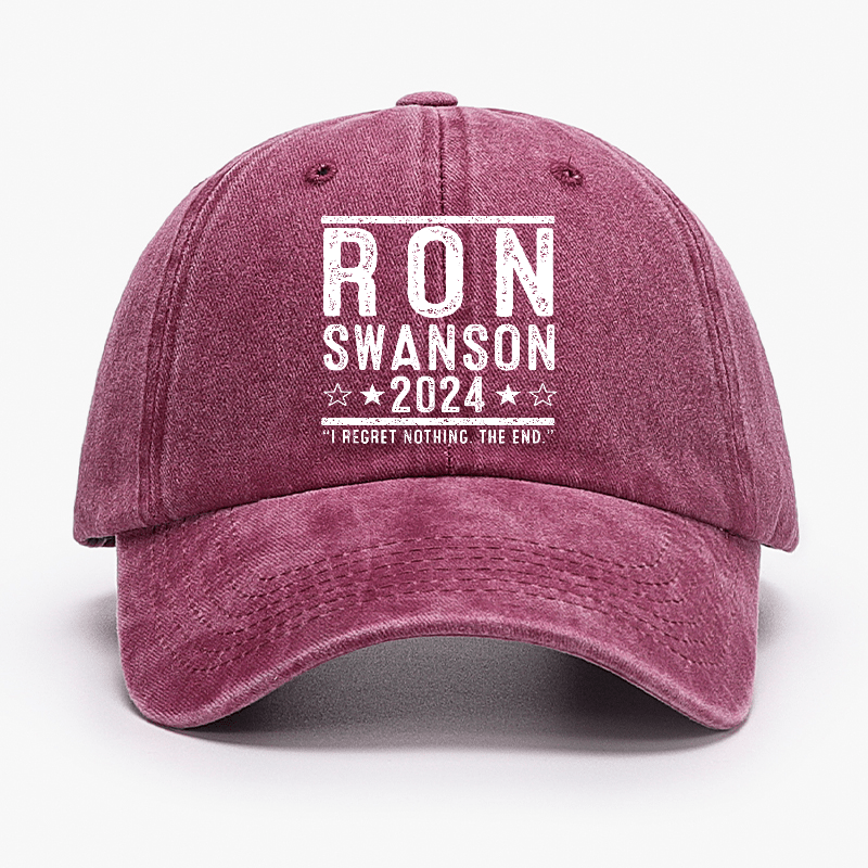 Ron Swanson 2024 I Regret Nothing The End Funny Sarcastic Cap