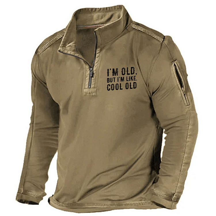 Maturelion Men's Henley Shirt I'm Old But I'm Like Cool Old Funny Print Henley Shirt