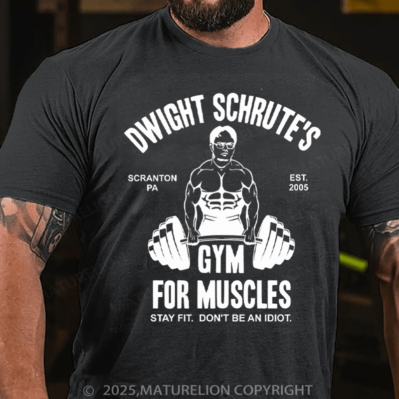 Maturelion Men's T-Shirt Dwight Schrute Gym For Muscles Essential Cotton T-Shirt