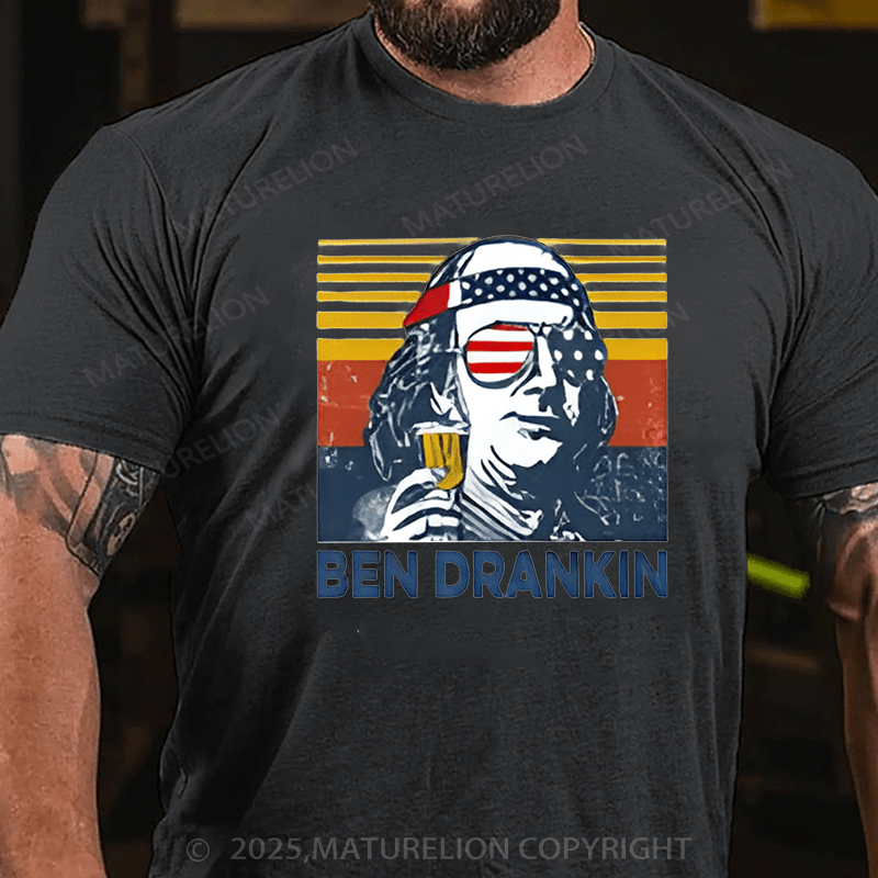 Maturelion Men's T-shirt Funny Franklin T-Shirt  Cotton T-shirt