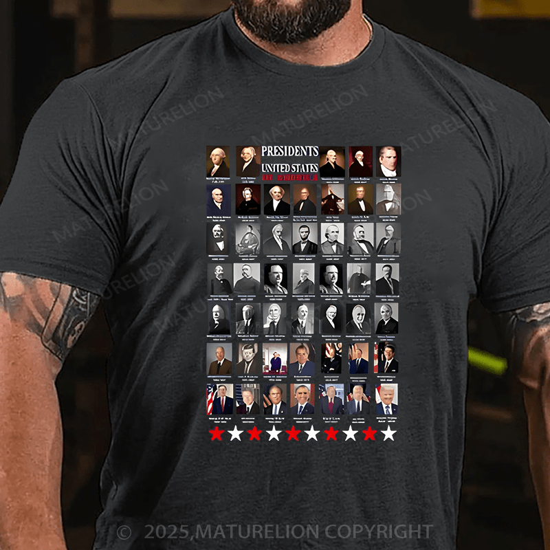 Maturelion Men's T-shirt Presidents Cotton T-shirt