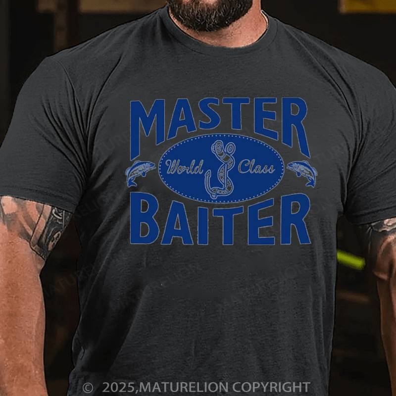 Maturelion Men's T-Shirt Master Baiter Cotton T-Shirt