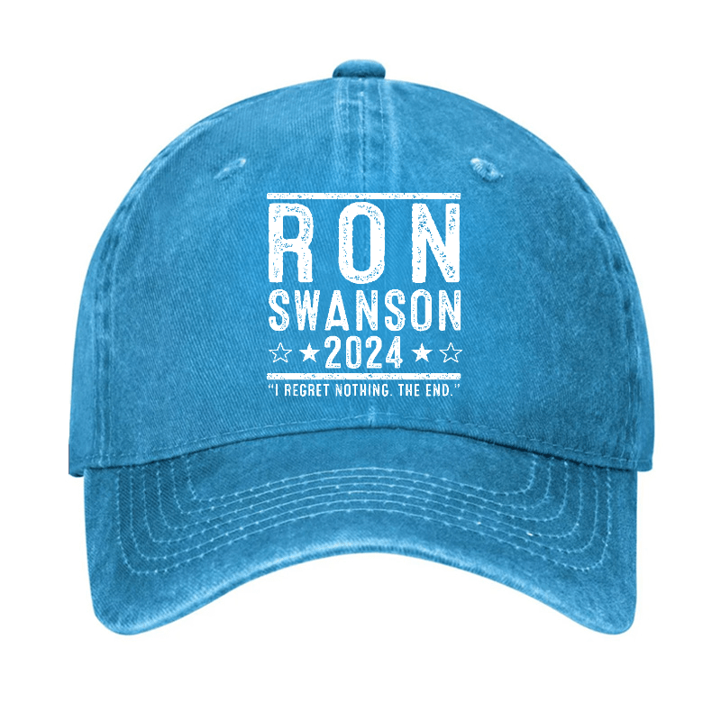 Ron Swanson 2024 I Regret Nothing The End Funny Sarcastic Cap