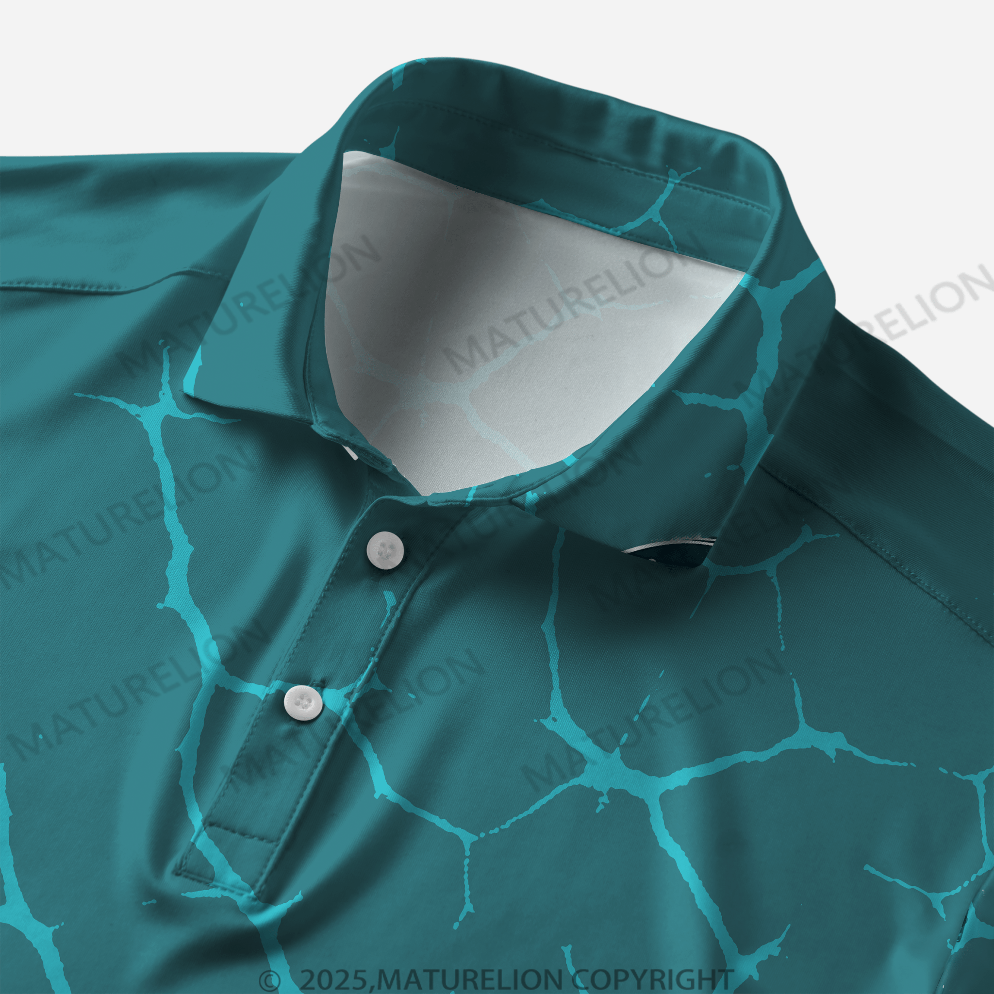 Maturelion Men's Distressed Print Polo Shirt