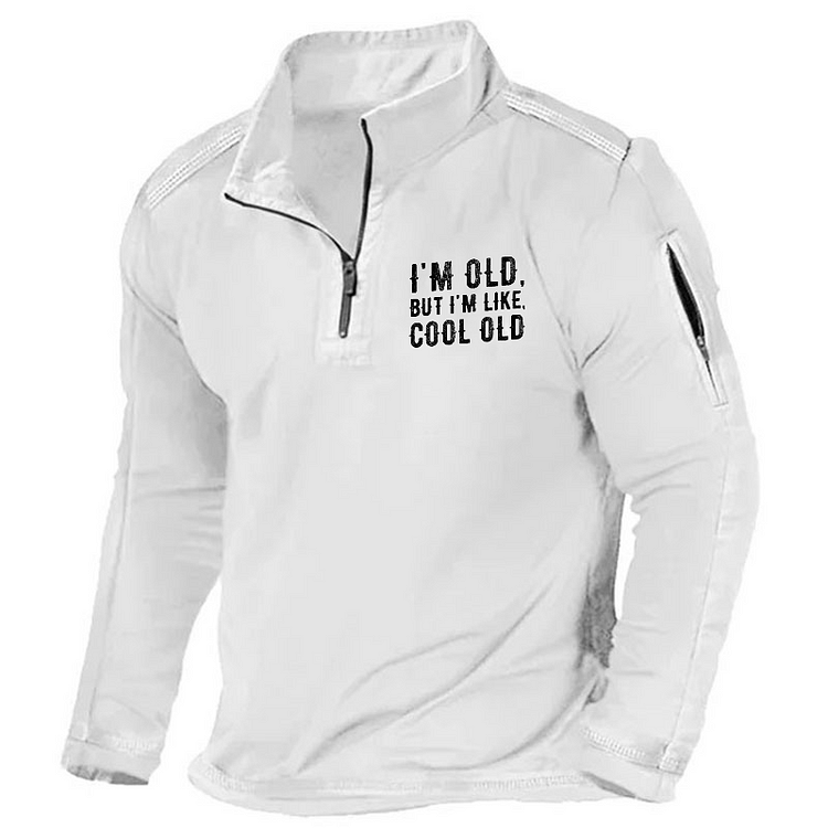Maturelion Men's Henley Shirt I'm Old But I'm Like Cool Old Funny Print Henley Shirt