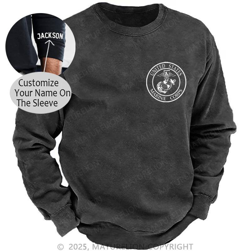 Maturelion Men's Sweatshirt United States Marine Corps Sweatshirt