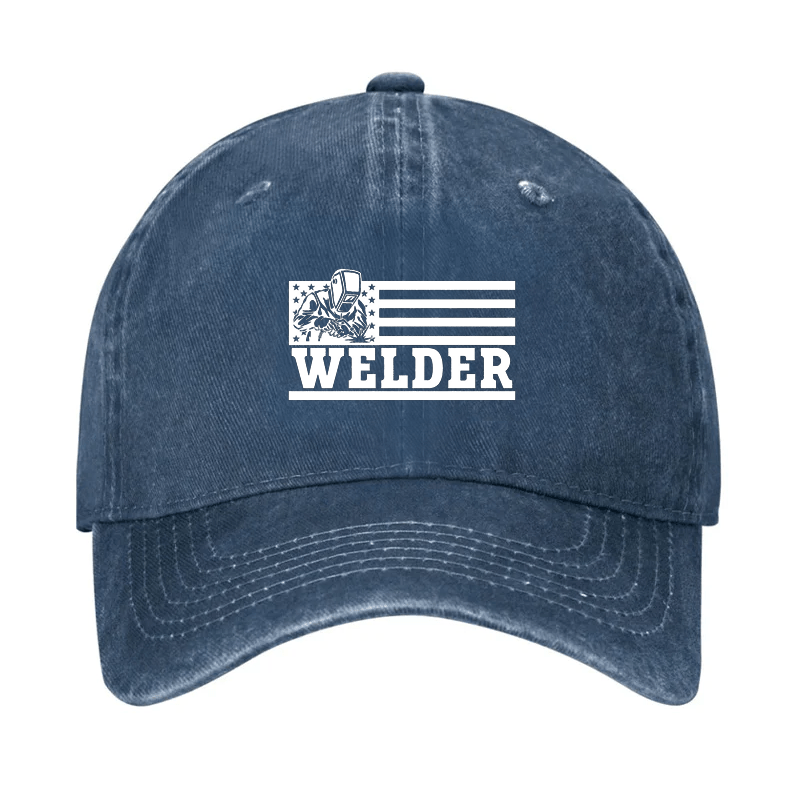 Welder American Flag Print Cap