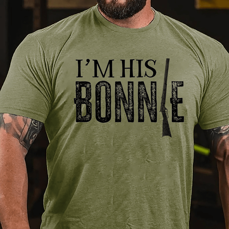 I'm His Bonnie Gun Print Cotton T-shirt