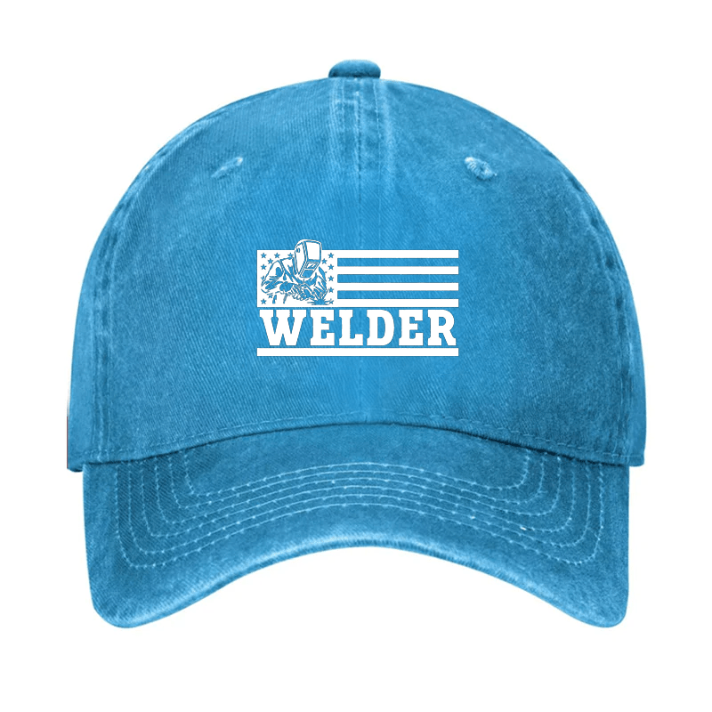 Welder American Flag Print Cap