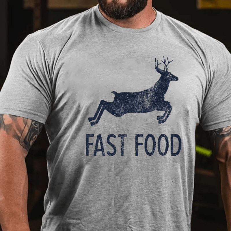 Fast Food Funny Men Hunting Cotton T-shirt