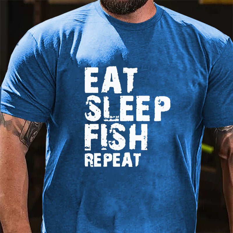 Eat Sleep Fish Repeat Cotton T-shirt