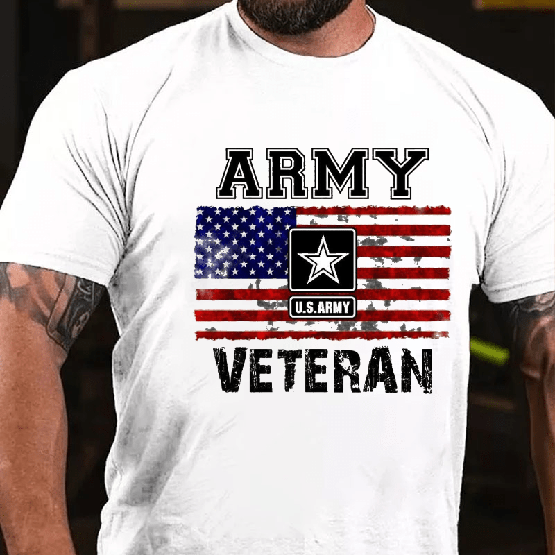 Army U.S.Army Veteran Cotton T-shirt (Free Customization)