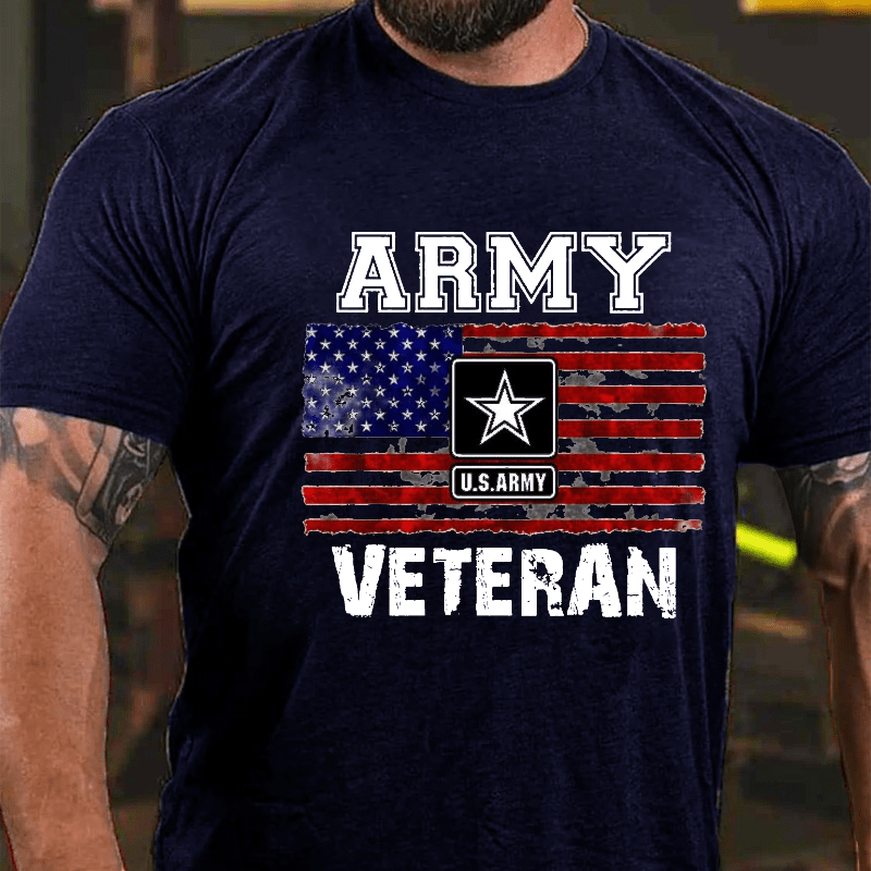 Army U.S.Army Veteran Cotton T-shirt (Free Customization)