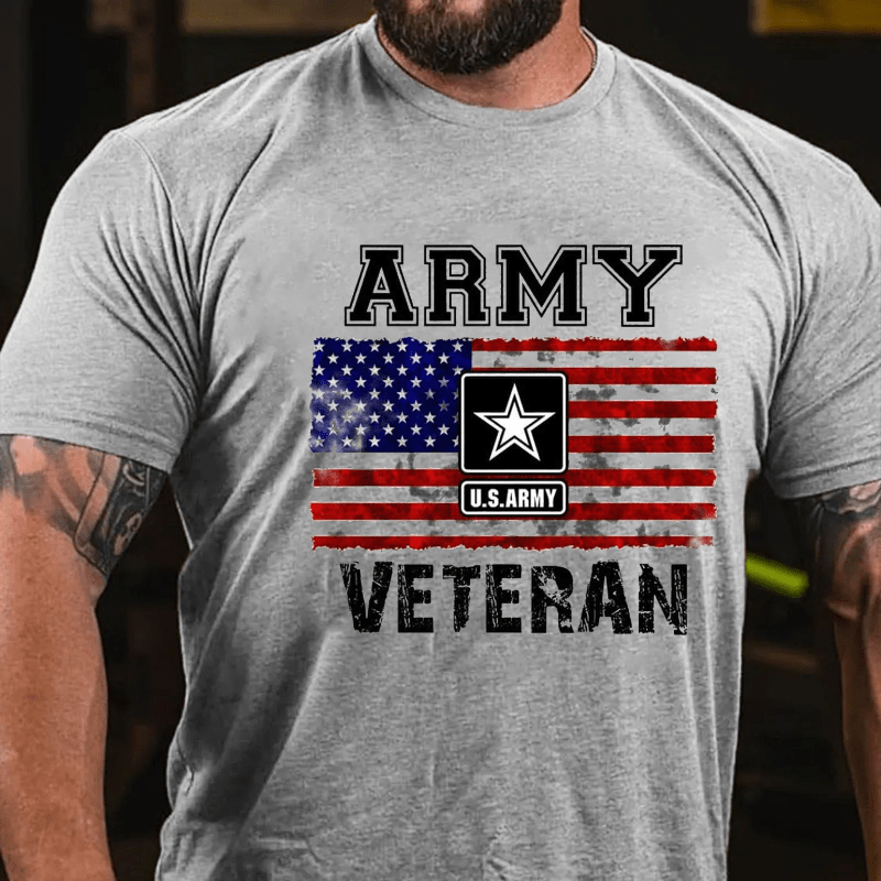 Army U.S.Army Veteran Cotton T-shirt (Free Customization)