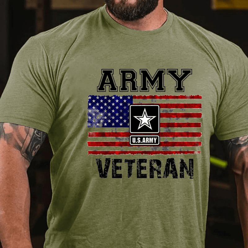 Army U.S.Army Veteran Cotton T-shirt (Free Customization)