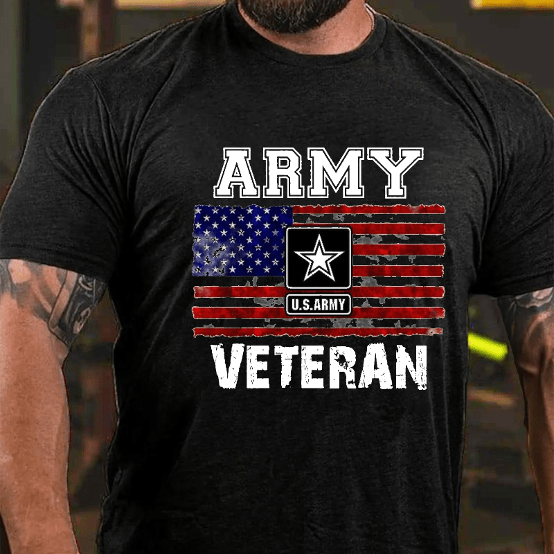 Army U.S.Army Veteran Cotton T-shirt (Free Customization)