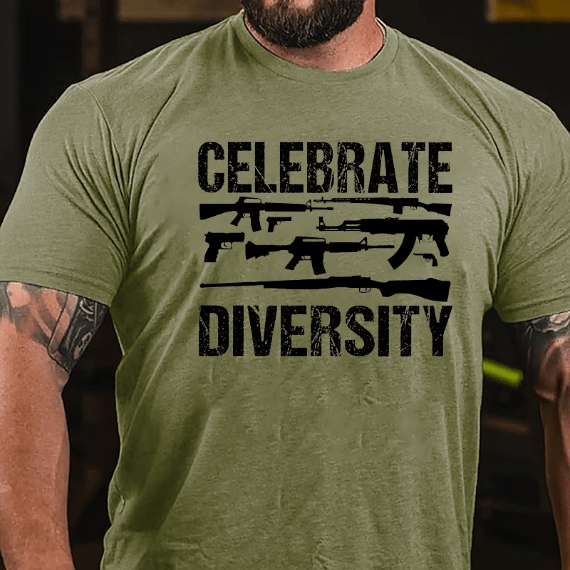 Celebrate Diversity Gun Enthusiasts Cotton T-shirt (Free Customization)