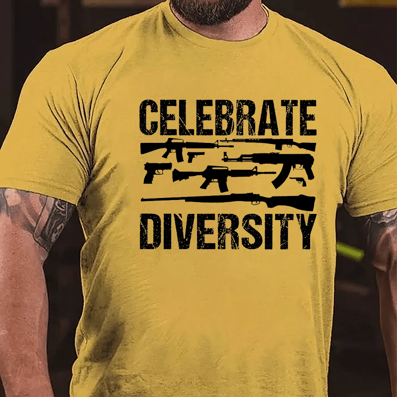 Celebrate Diversity Gun Enthusiasts Cotton T-shirt (Free Customization)